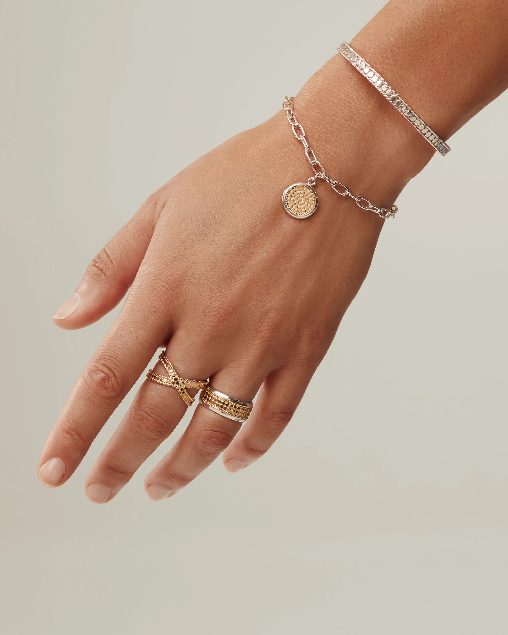 Classic Smooth Rim Charm Bracelet - Gold & Silver sold by Anna Beck product image thumbnail 3