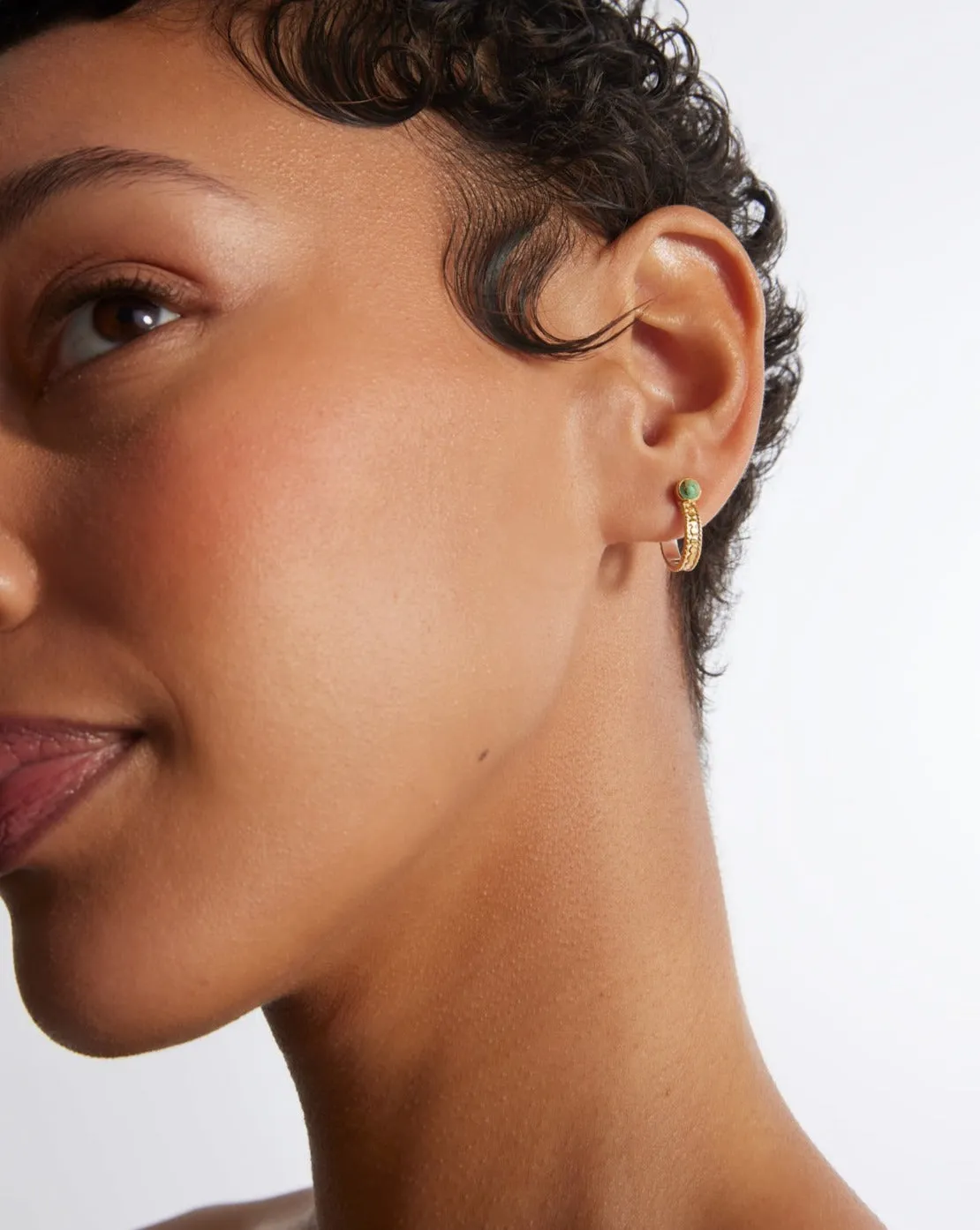 Single Turquoise Hoop Earrings sold by Anna Beck product image thumbnail 2