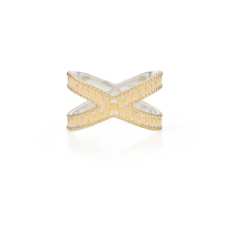 Classic Cross Ring - Gold sold by Anna Beck