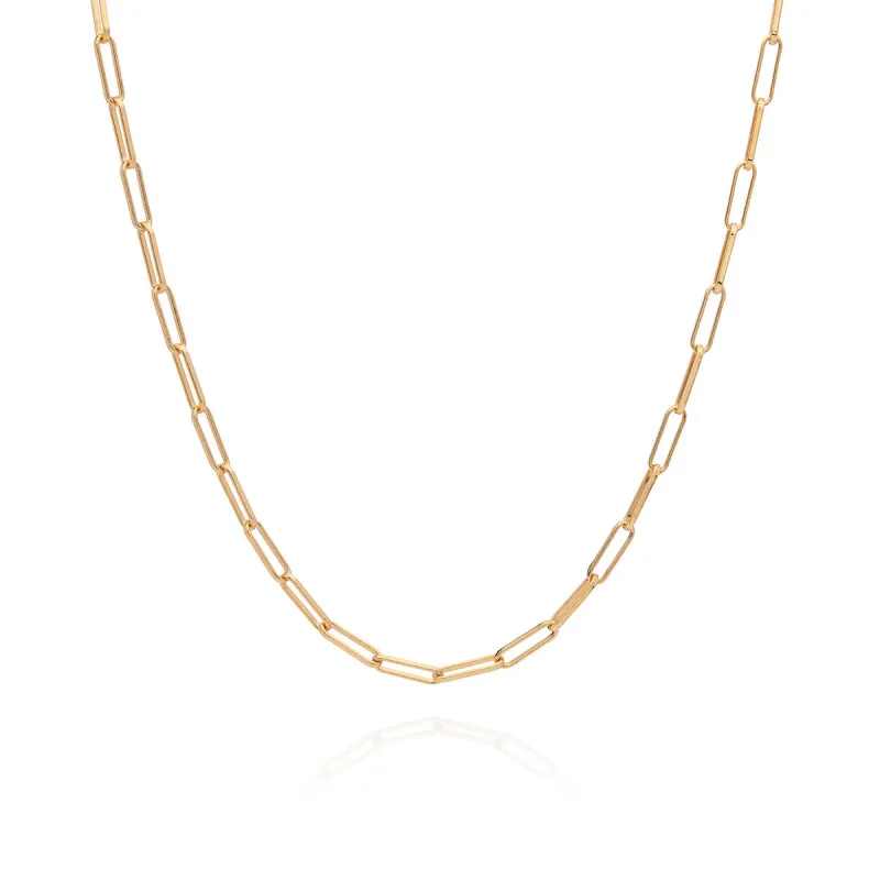 Elongated Box Chain Necklace, Gold sold by Anna Beck