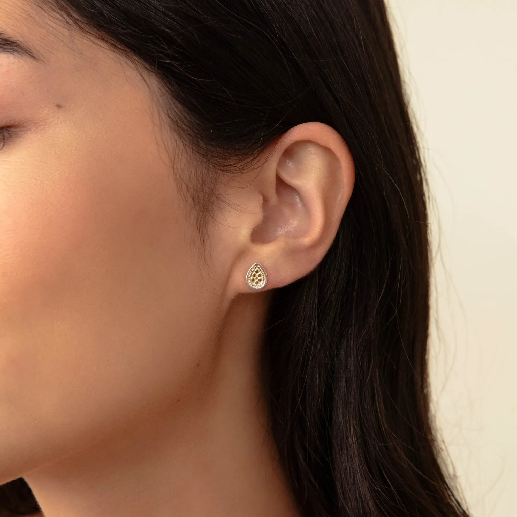 Classic Teardrop Stud Earrings - Gold sold by Anna Beck product image thumbnail 2