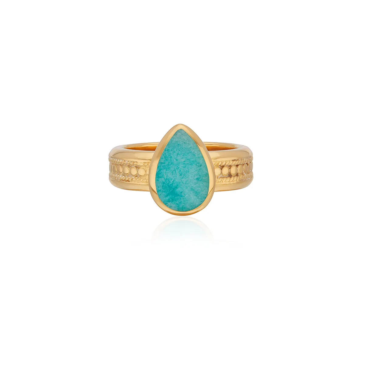 Amazonite Drop Cocktail Ring - Gold sold by Anna Beck