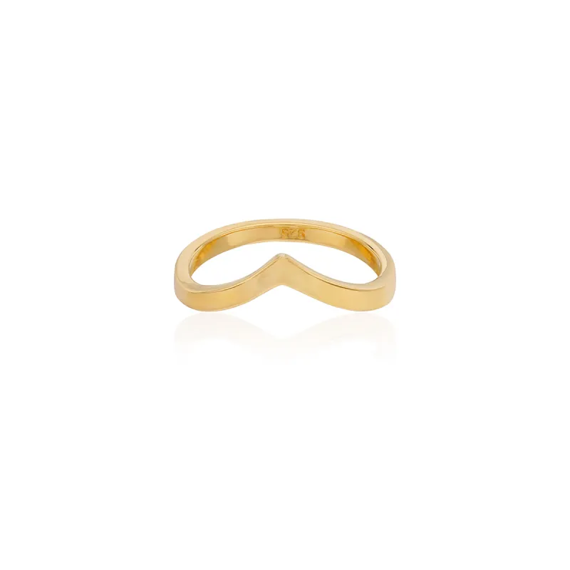 Small V Stacking Ring - Gold sold by Anna Beck