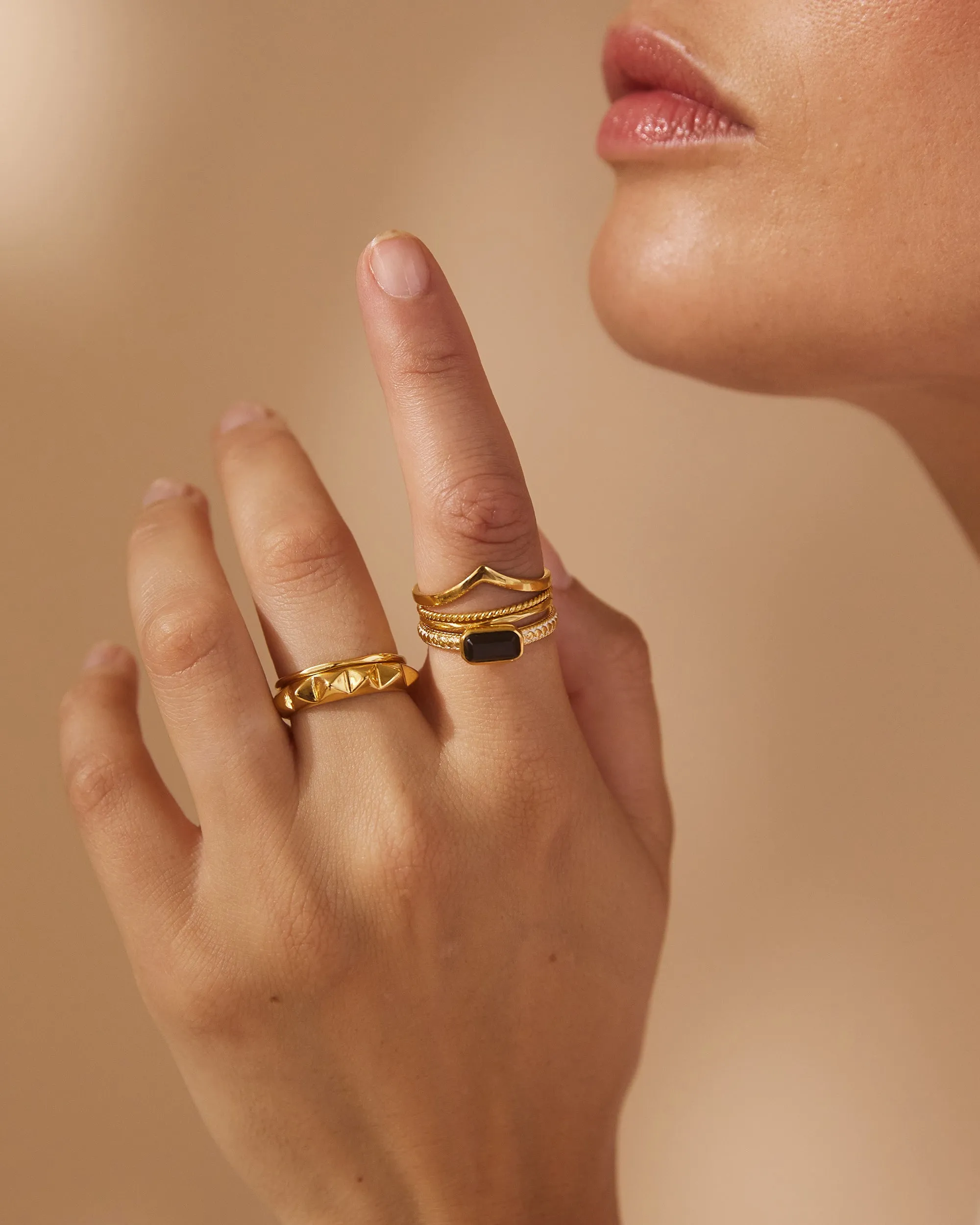 Small V Stacking Ring - Gold sold by Anna Beck product image thumbnail 2