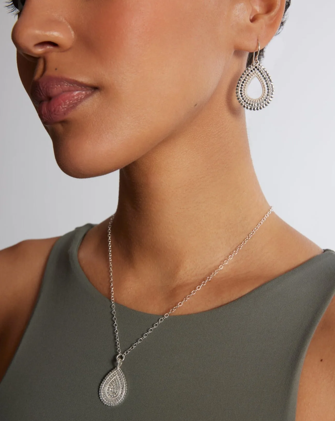 Large Scalloped Open Drop Earrings - Silver sold by Anna Beck product image thumbnail 2