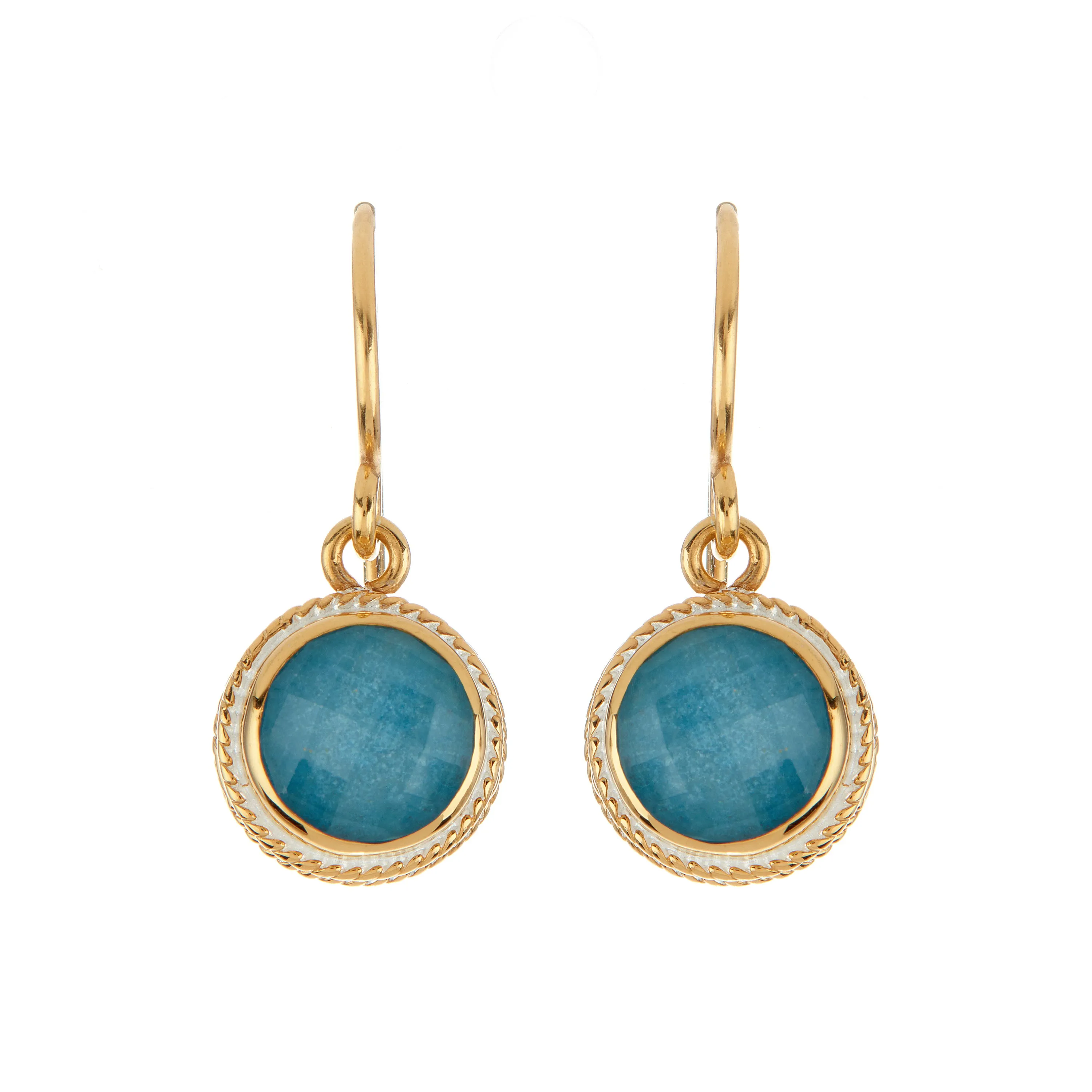 Blue Quartz Circle Drop Earrings sold by Anna Beck