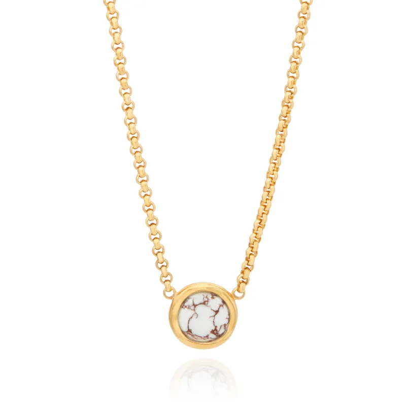 Medium White Buffalo Turquoise Pendant Necklace sold by Anna Beck