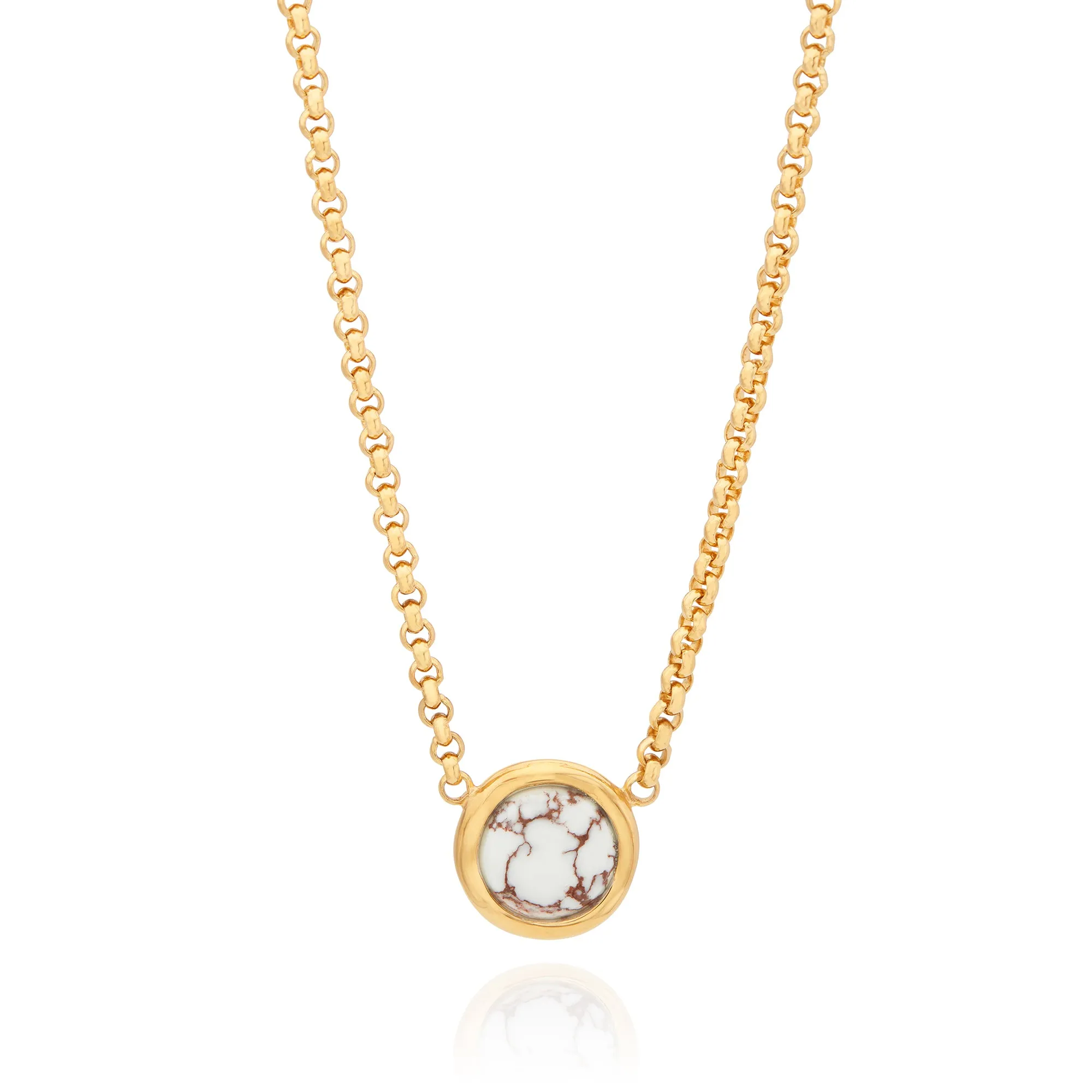 Medium White Buffalo Turquoise Pendant Necklace sold by Anna Beck