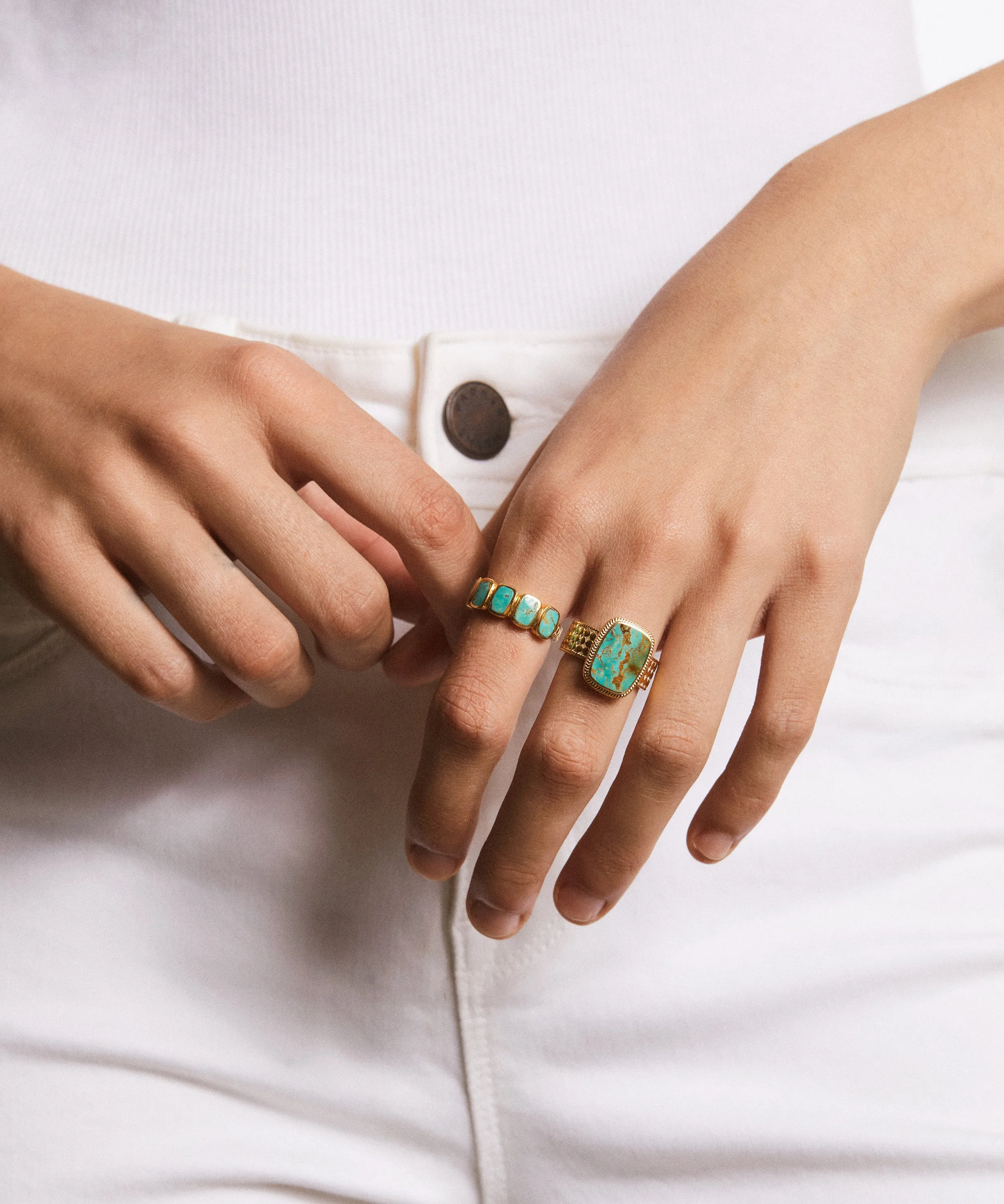 Turquoise Multi-Cushion Ring - Silver sold by Anna Beck product image thumbnail 3
