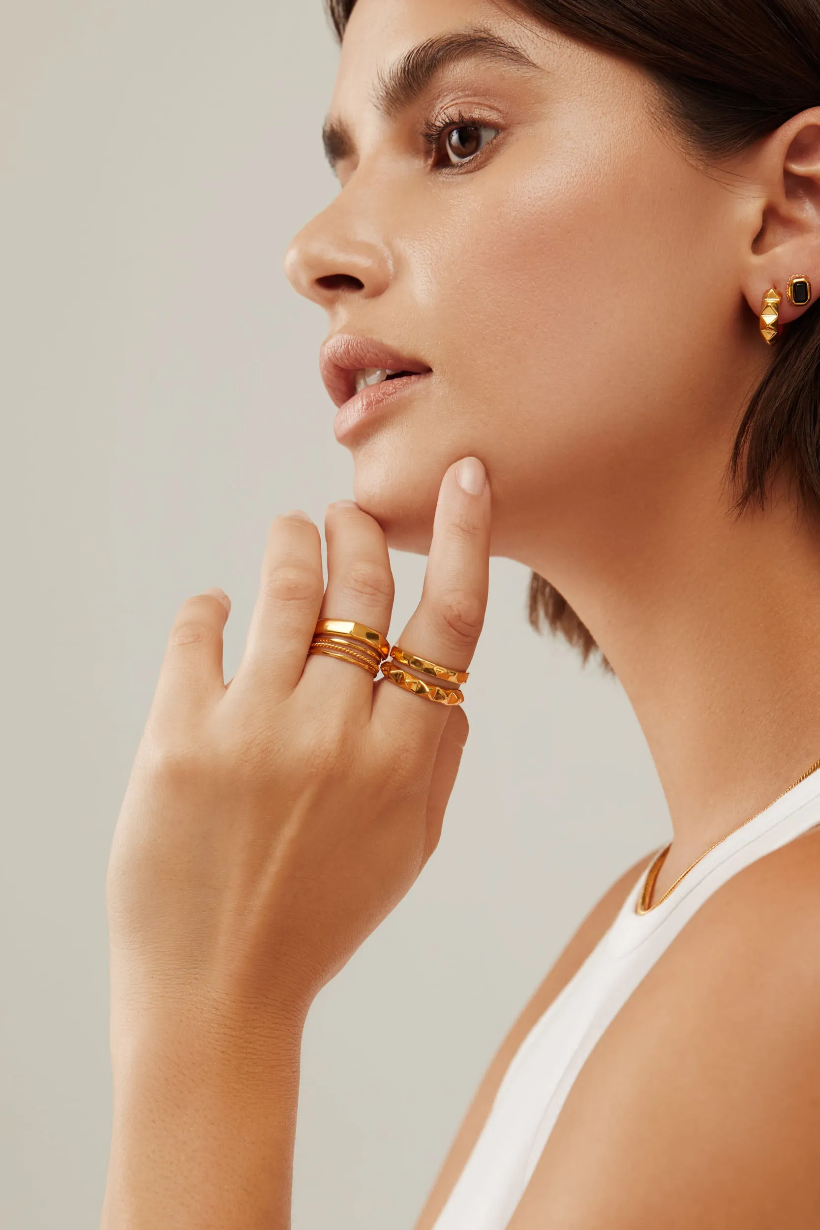 Thin Hammered Stacking Ring - Gold sold by Anna Beck product image thumbnail 2