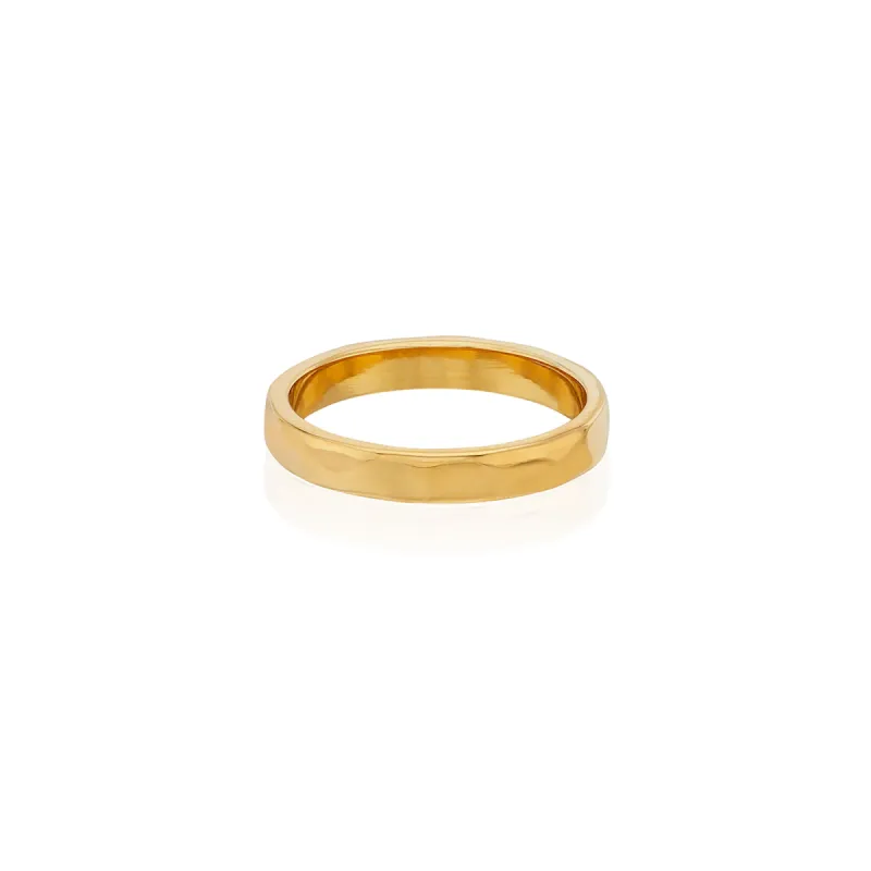 Thin Hammered Stacking Ring - Gold sold by Anna Beck
