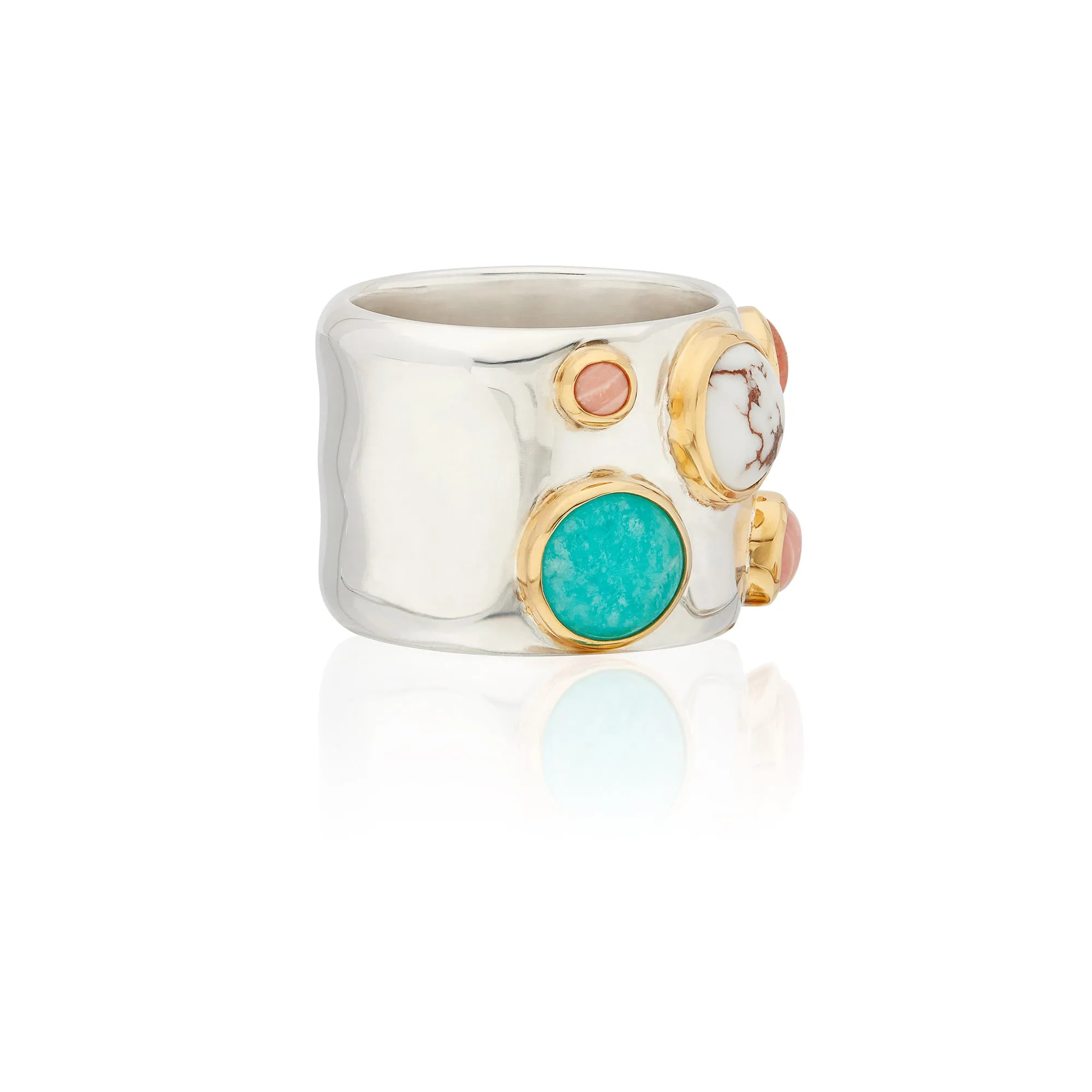 Wavy Multi-Stone Ring - Gold and Silver sold by Anna Beck product image thumbnail 4