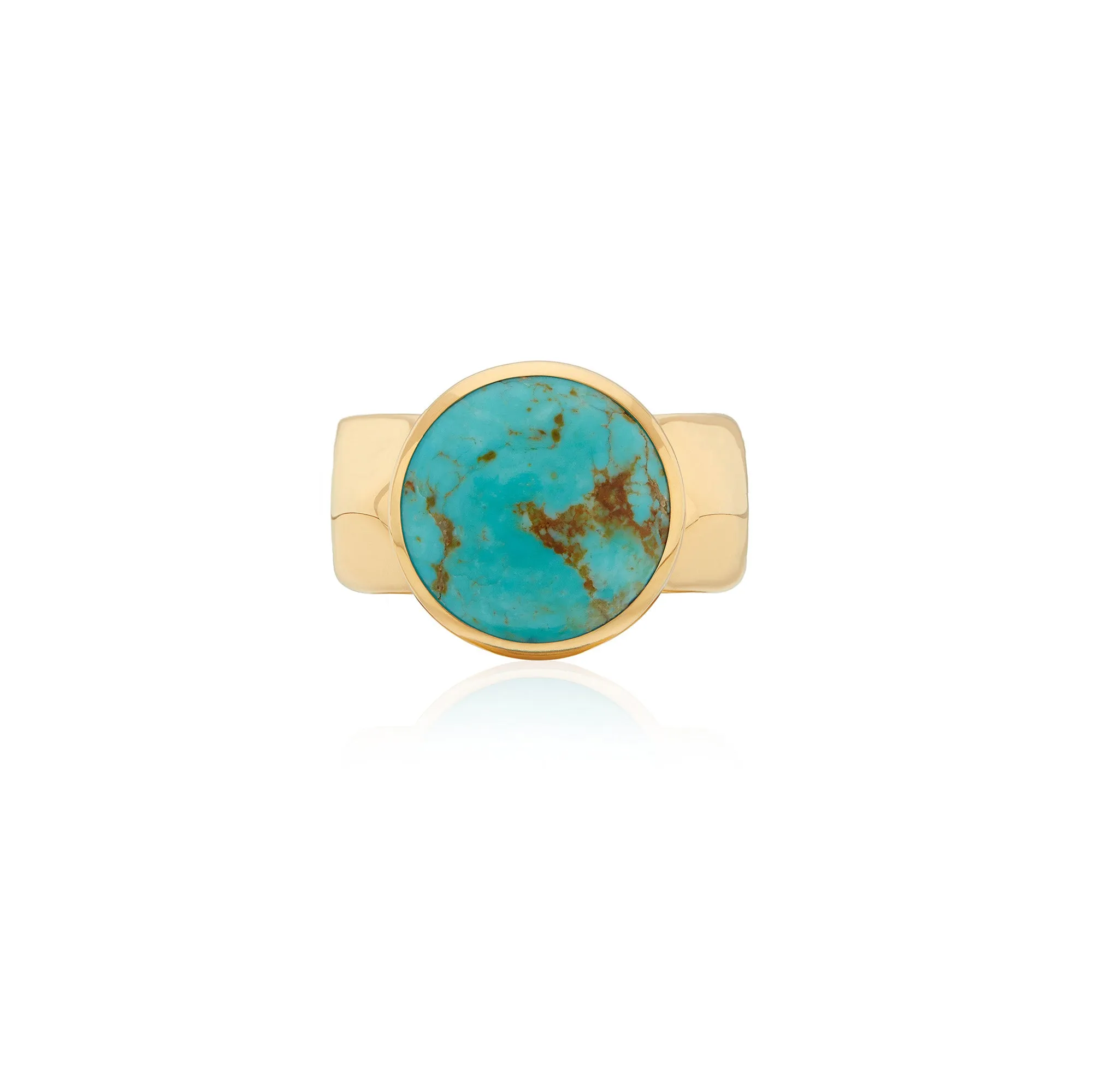 Large Wavy Turquoise Ring - Gold sold by Anna Beck