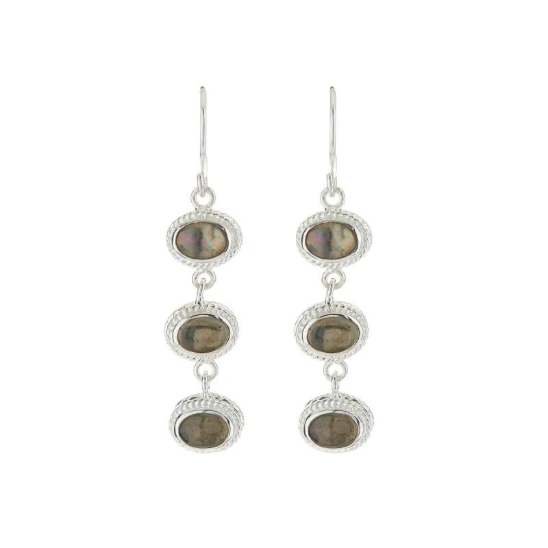 Long Multi-Oval Labradorite Earrings sold by Anna Beck