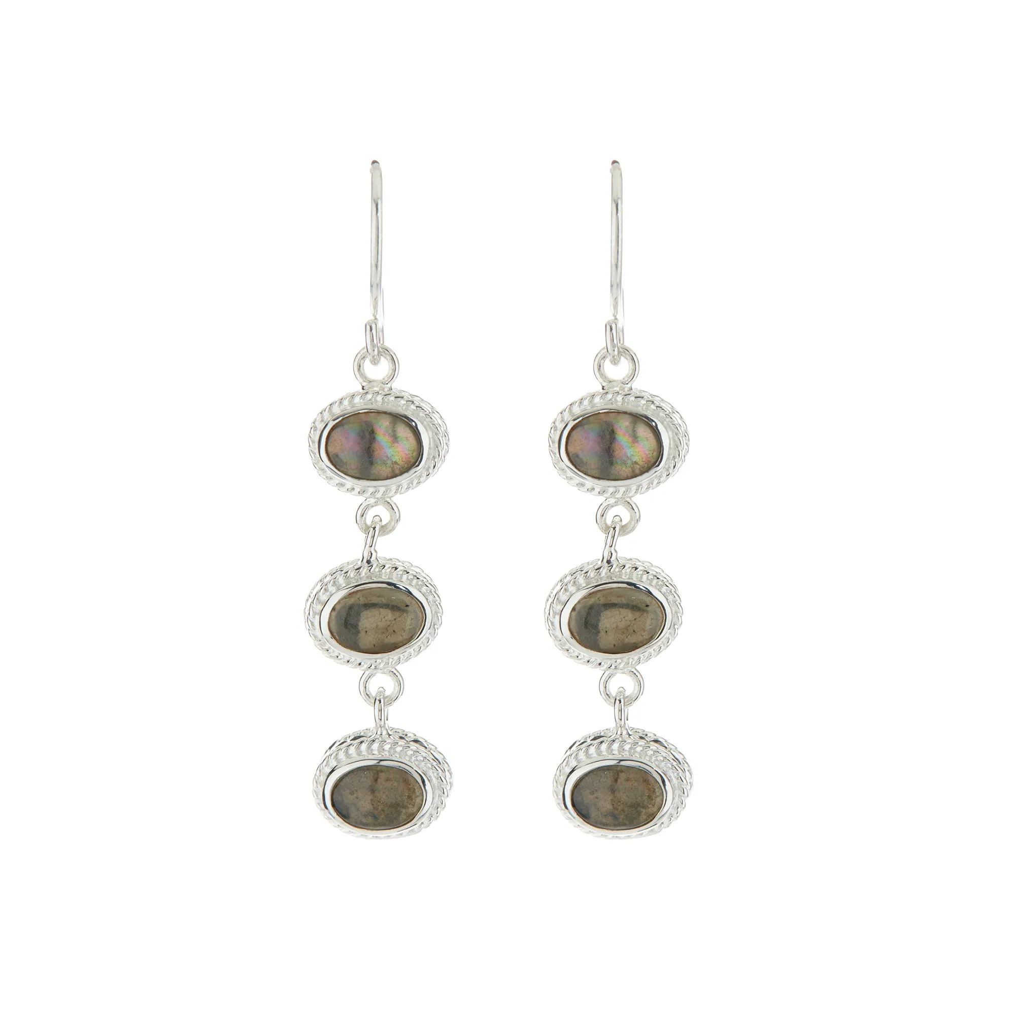 Long Multi-Oval Labradorite Earrings sold by Anna Beck