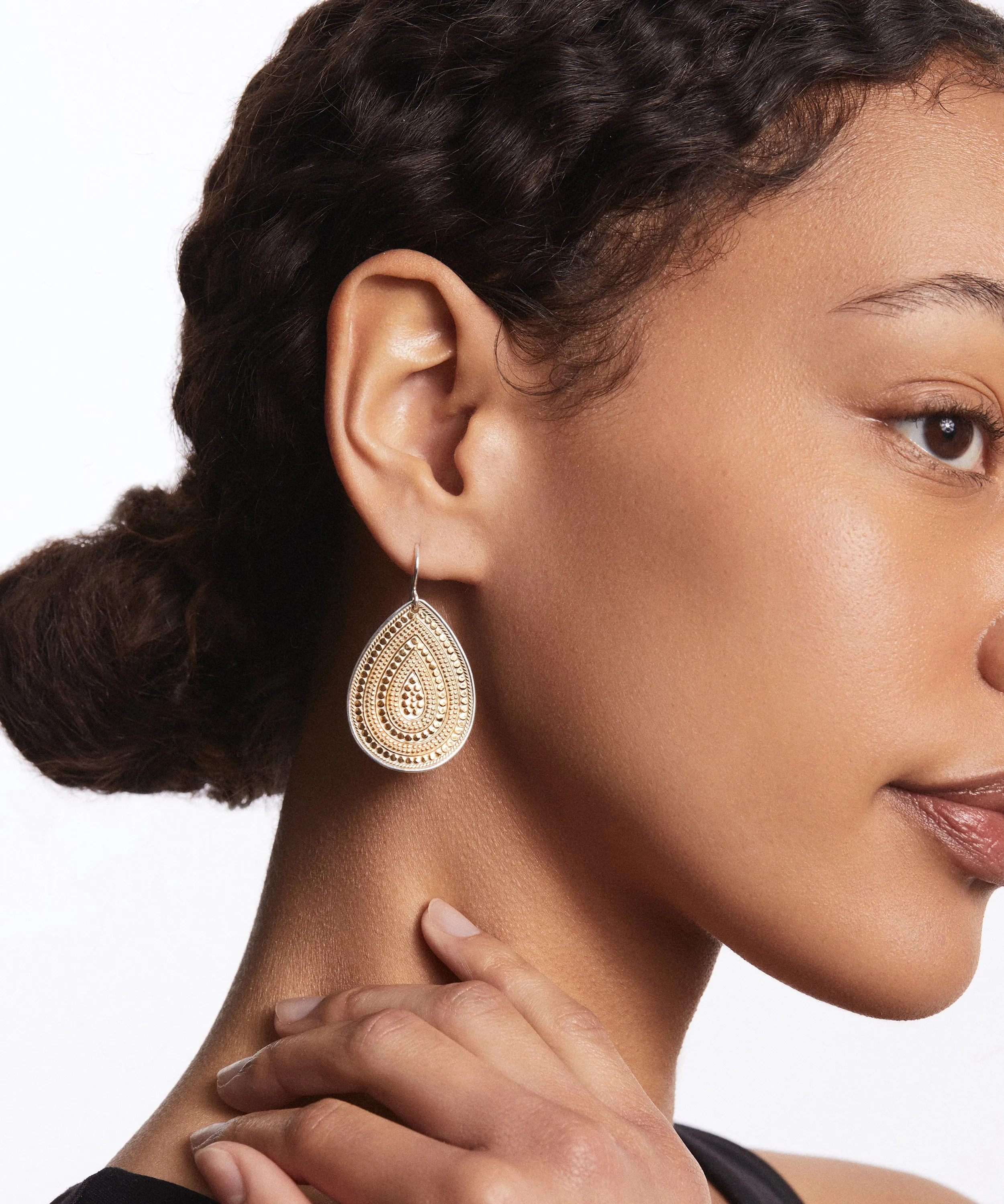 Classic Large Teardrop Earrings - Gold sold by Anna Beck product image thumbnail 3