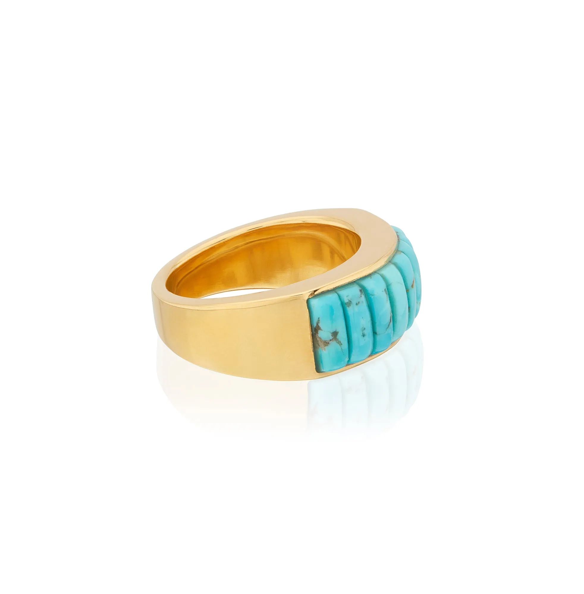 Rectangular Turquoise Multi-Stone Ring - Gold sold by Anna Beck product image thumbnail 4