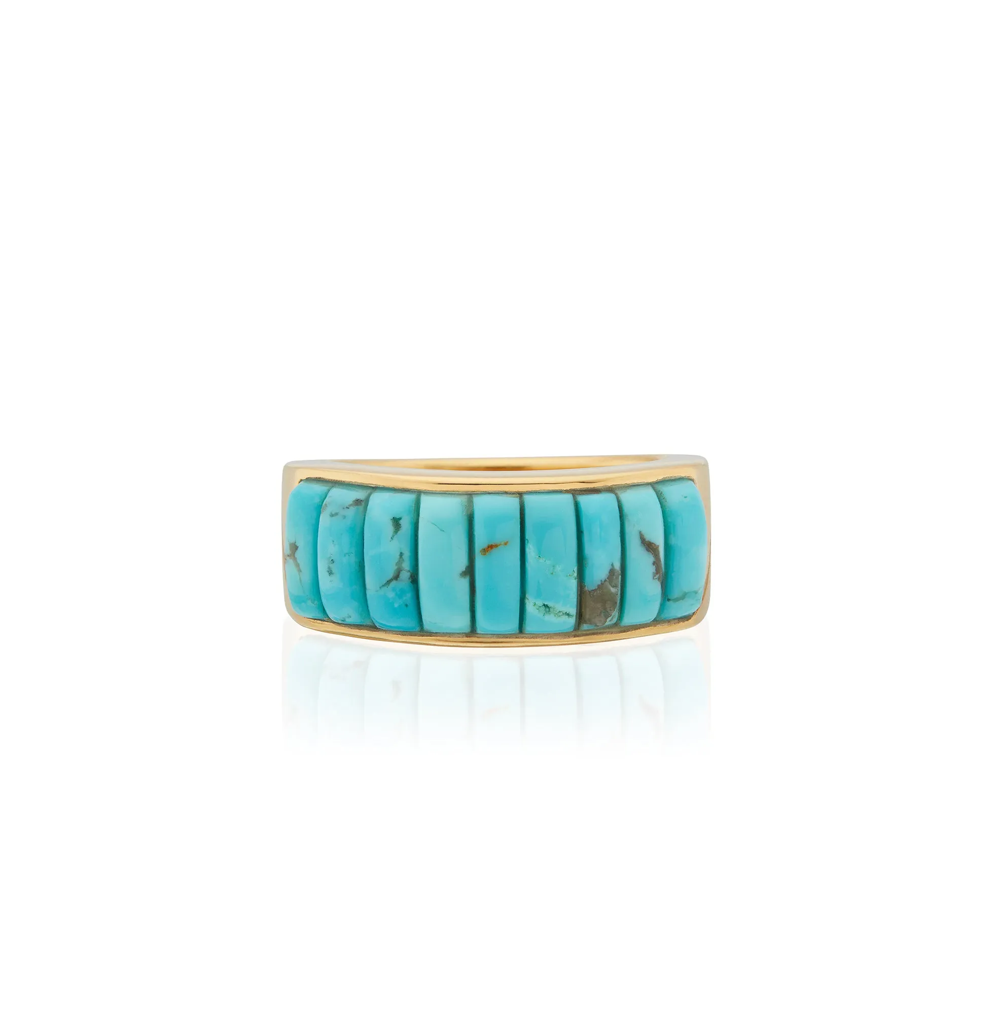 Rectangular Turquoise Multi-Stone Ring - Gold sold by Anna Beck