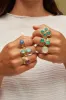 Turquoise and White Quartz Double Teardrop Ring sold by Anna Beck