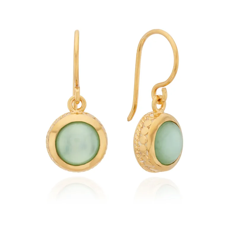 Green Quartz Drop Earrings - Gold sold by Anna Beck