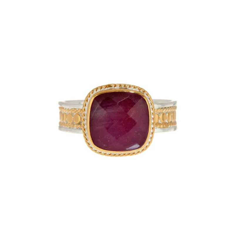 Pink Ruby Cushion Ring sold by Anna Beck