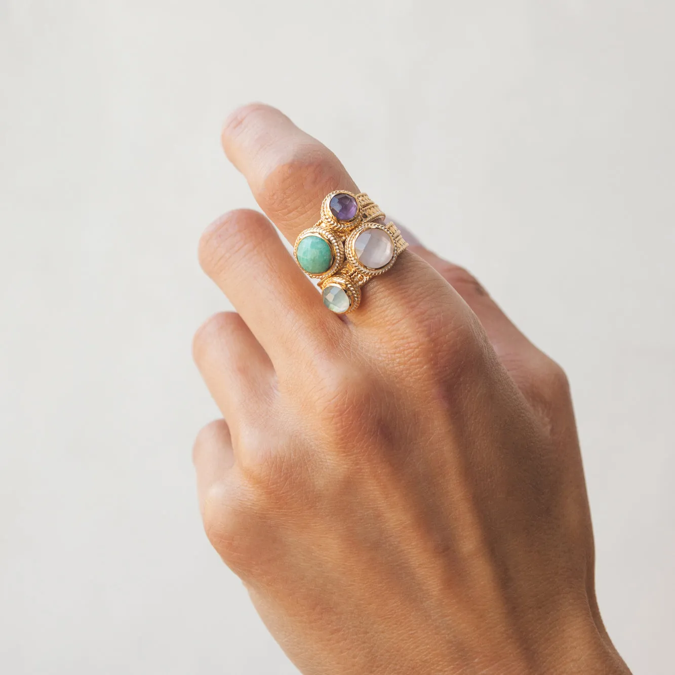 Aquamarine Stone Stack Ring sold by Anna Beck product image thumbnail 3