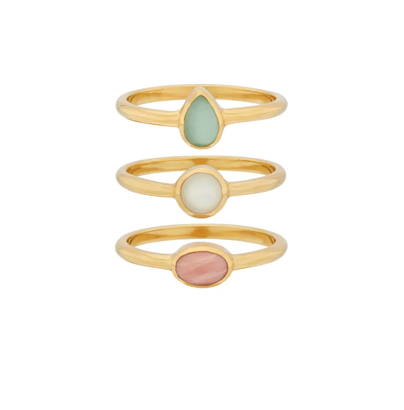 Oasis Multi-Stone Stacking Ring Set sold by Anna Beck