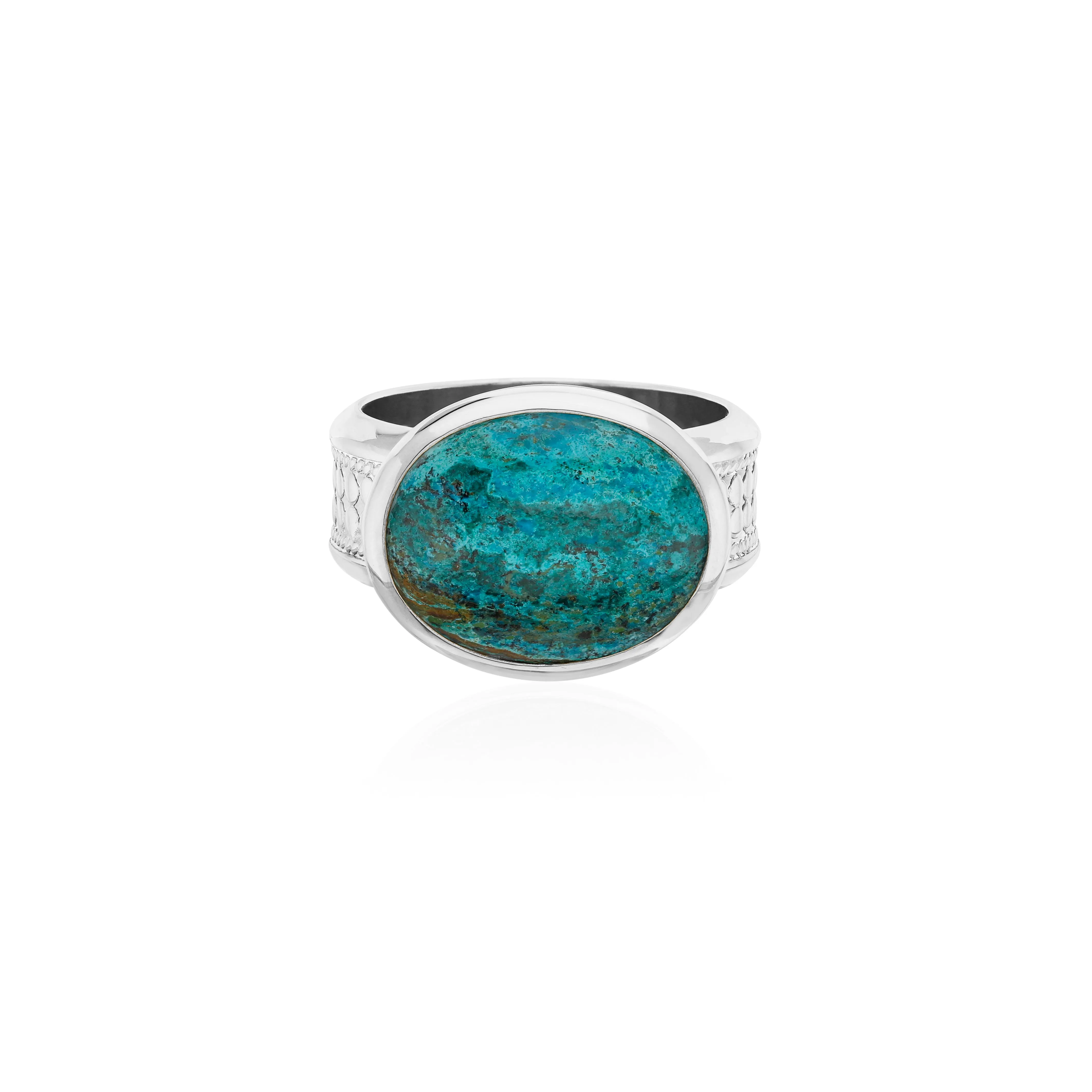 Large Malachite Chrysocolla Ring - Silver sold by Anna Beck