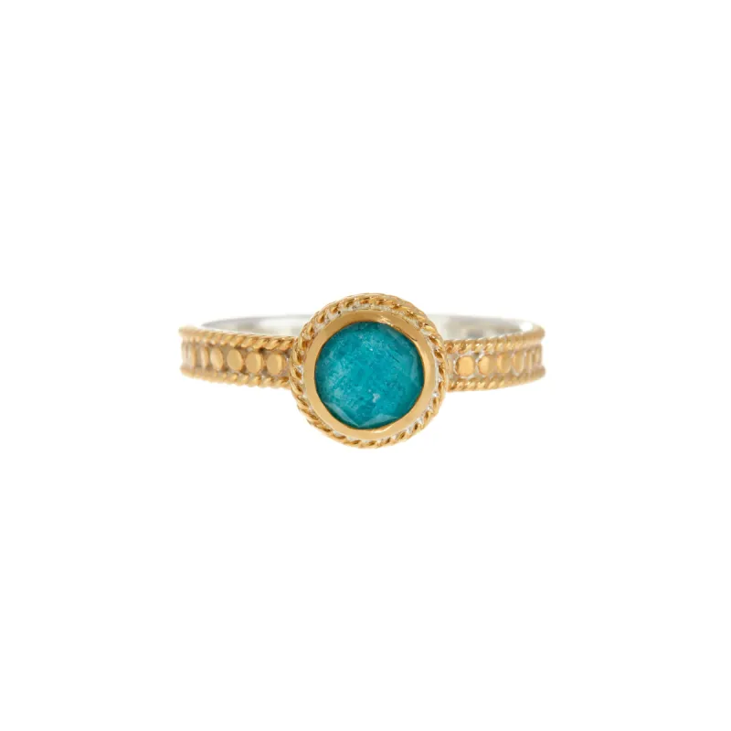 Chrysocholla White Quartz Stone Stack Ring sold by Anna Beck