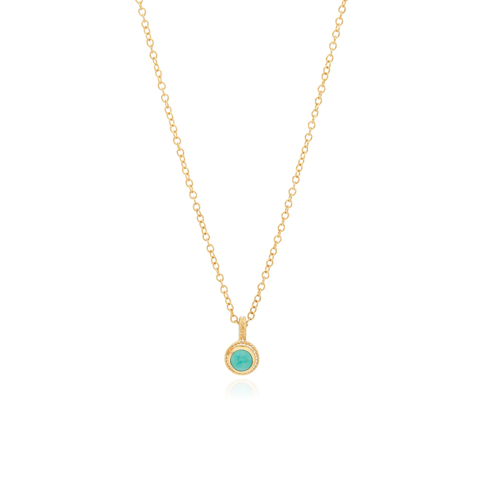 Small Turquoise Circle Drop Necklace sold by Anna Beck