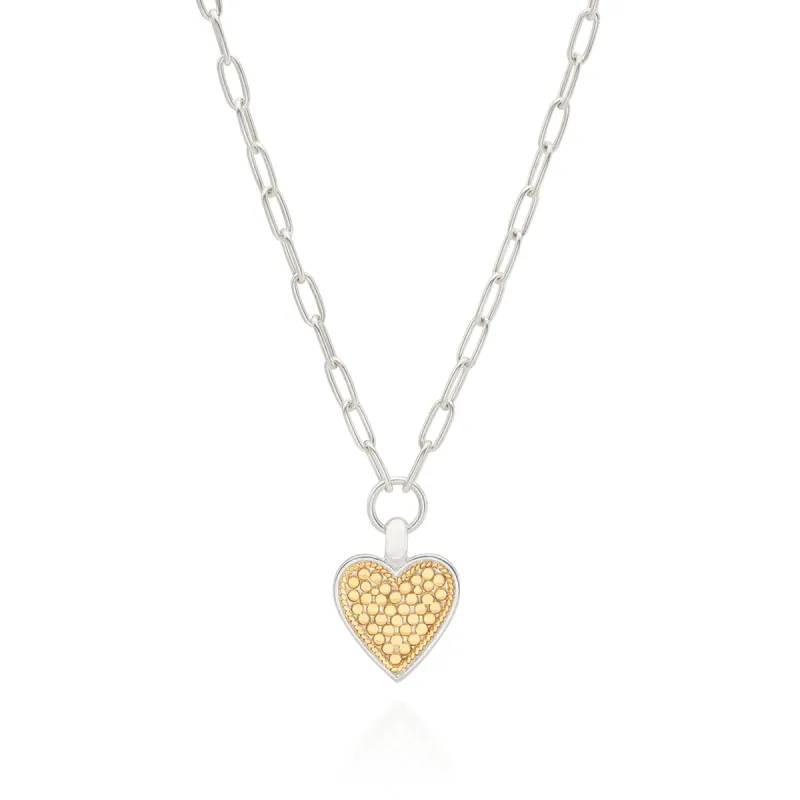 Medium Heart Engravable Necklace - Gold & Silver sold by Anna Beck