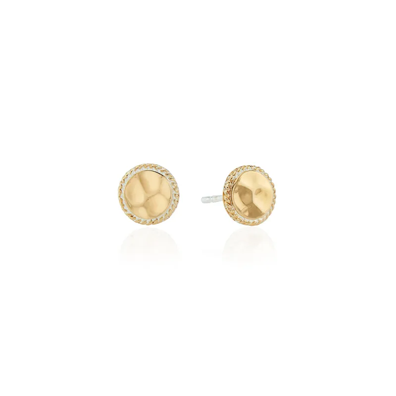Hammered Stud Earrings - Gold sold by Anna Beck