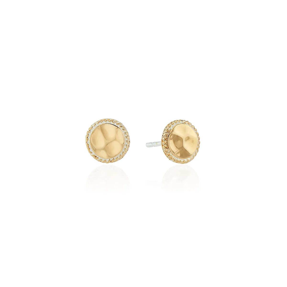 Hammered Stud Earrings - Gold sold by Anna Beck