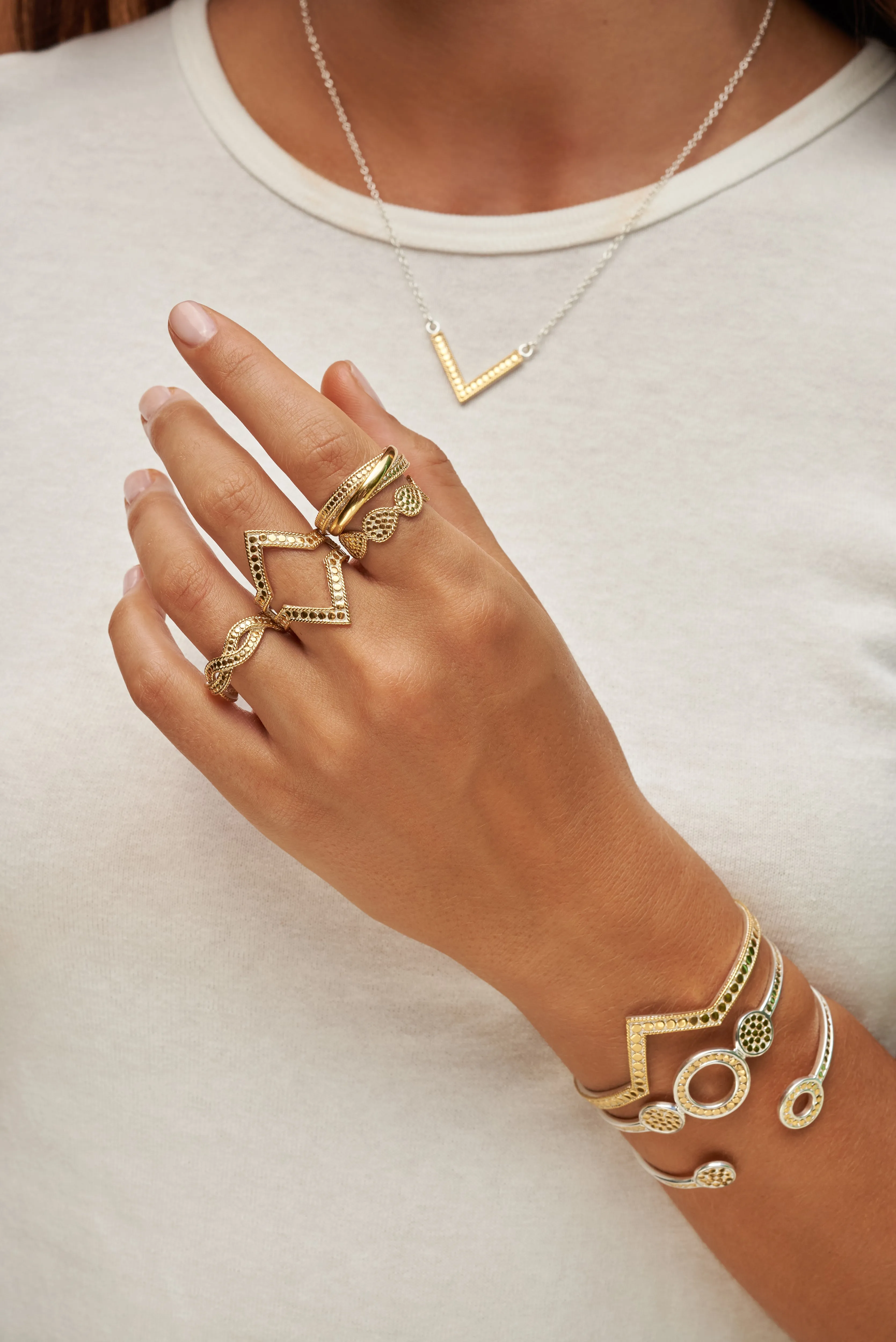 Signature Circle Open Cuff - Gold & Silver sold by Anna Beck product image thumbnail 2