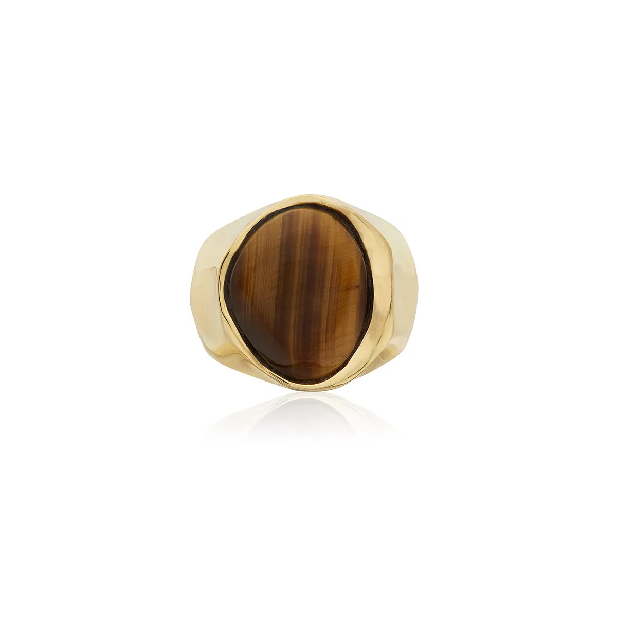 Large Asymmetrical Tiger's Eye Signet Ring sold by Anna Beck