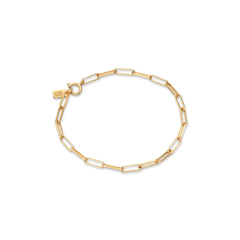Elongated Box Chain Bracelet, Gold sold by Anna Beck