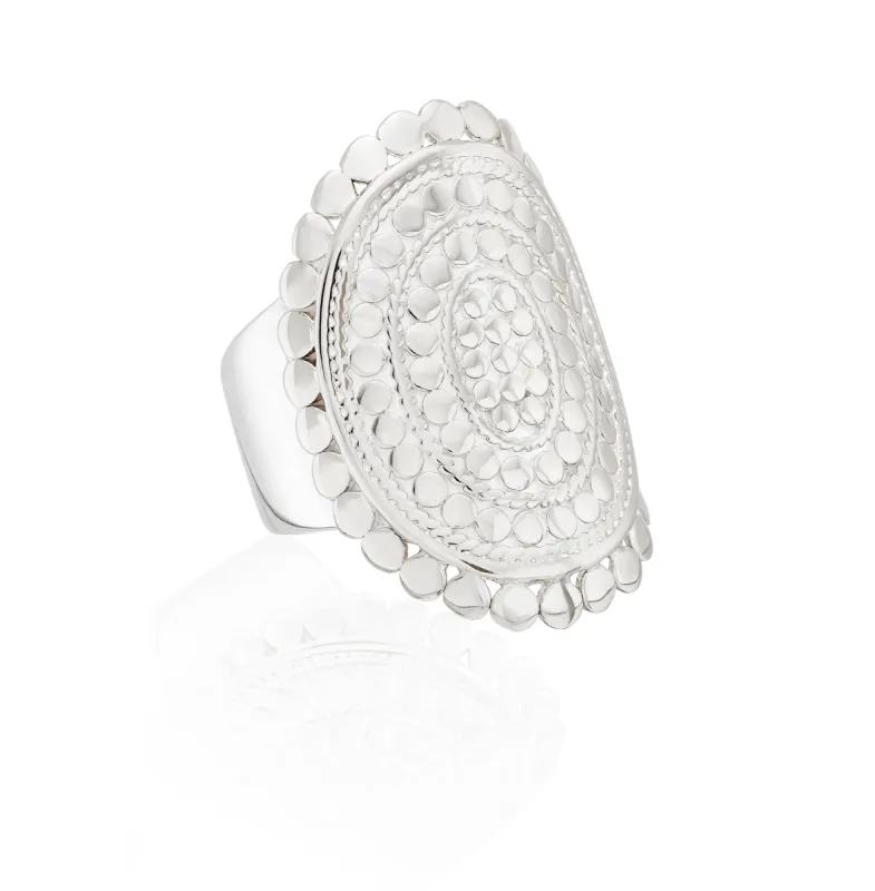 Scalloped Saddle Ring - Silver sold by Anna Beck