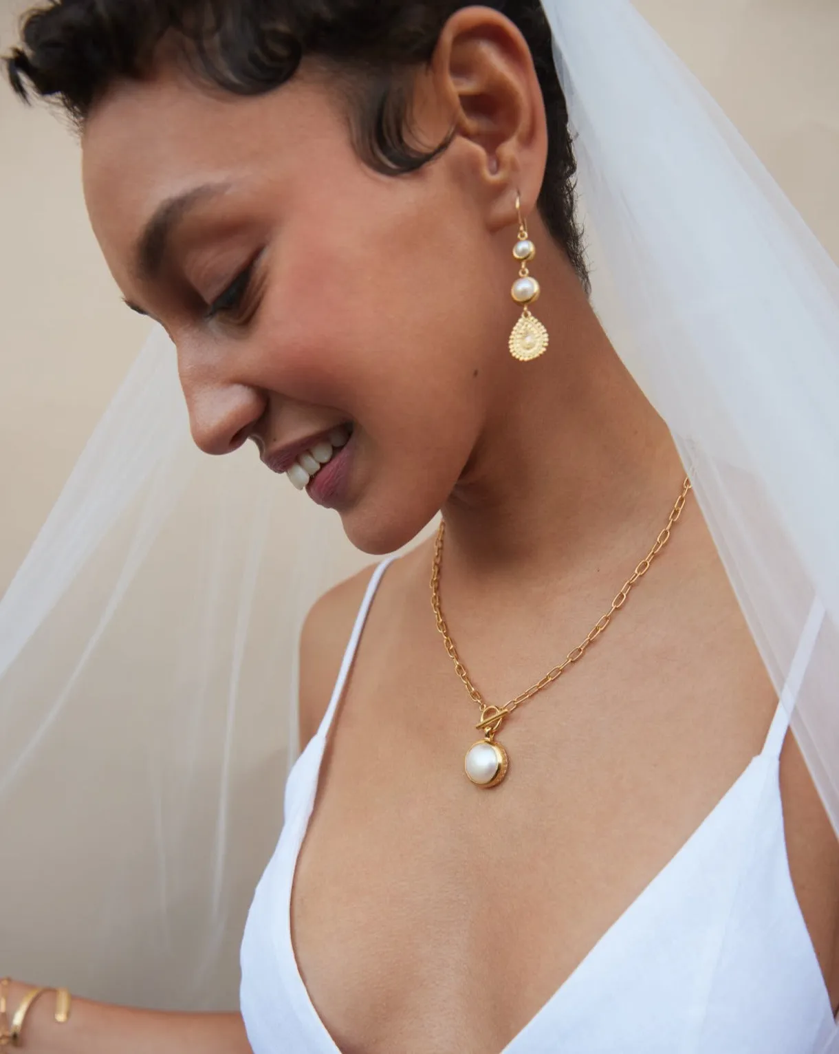 Coin Pearl Toggle Chain Necklace sold by Anna Beck product image thumbnail 2