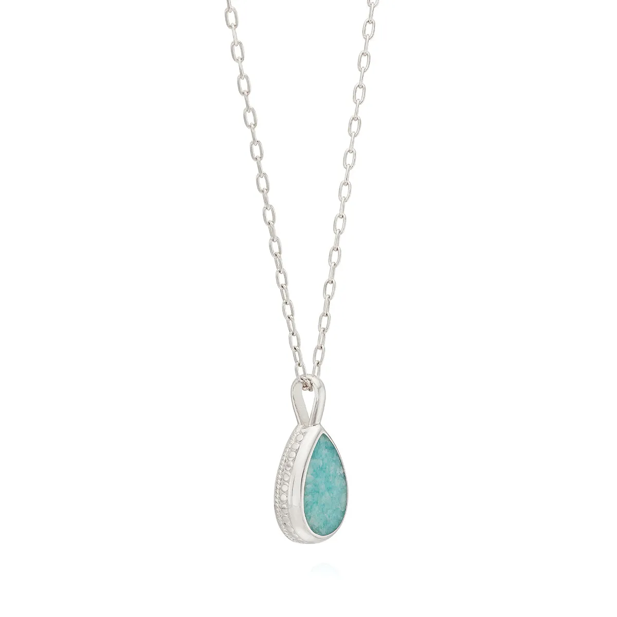 Medium Amazonite Drop Pendant Necklace - Silver sold by Anna Beck product image thumbnail 3