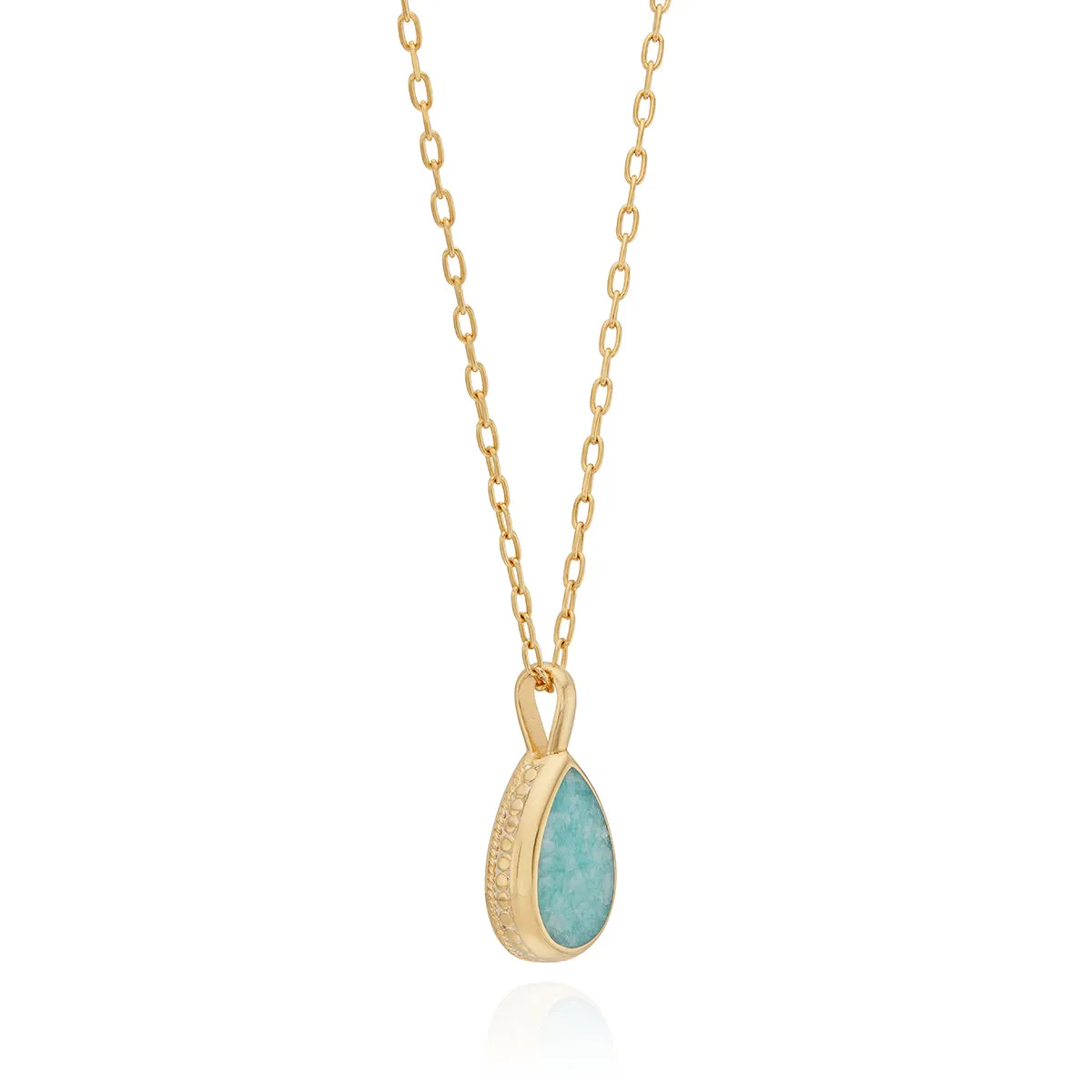 Medium Amazonite Drop Pendant Necklace - Gold sold by Anna Beck product image thumbnail 4