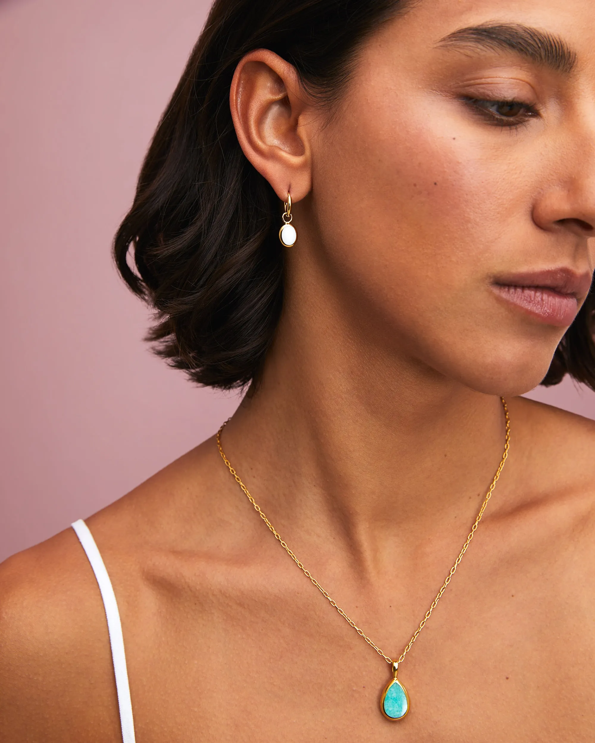 Medium Amazonite Drop Pendant Necklace - Gold sold by Anna Beck product image thumbnail 3