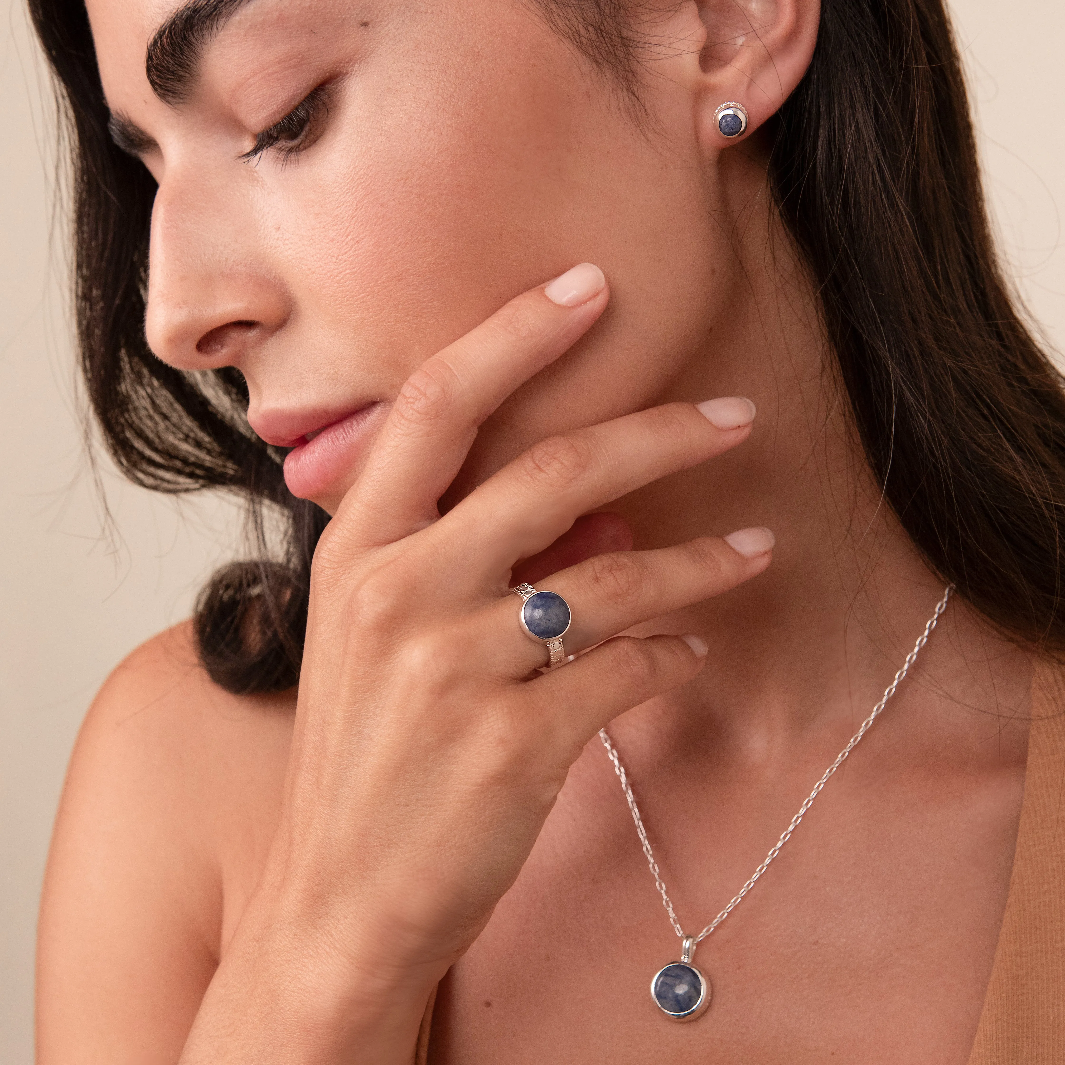 Medium Dumortierite Stacking Ring - Silver sold by Anna Beck product image thumbnail 2