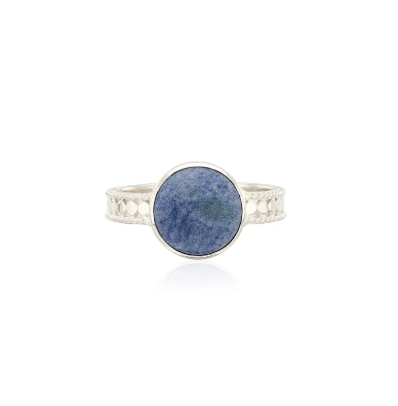 Medium Dumortierite Stacking Ring - Silver sold by Anna Beck