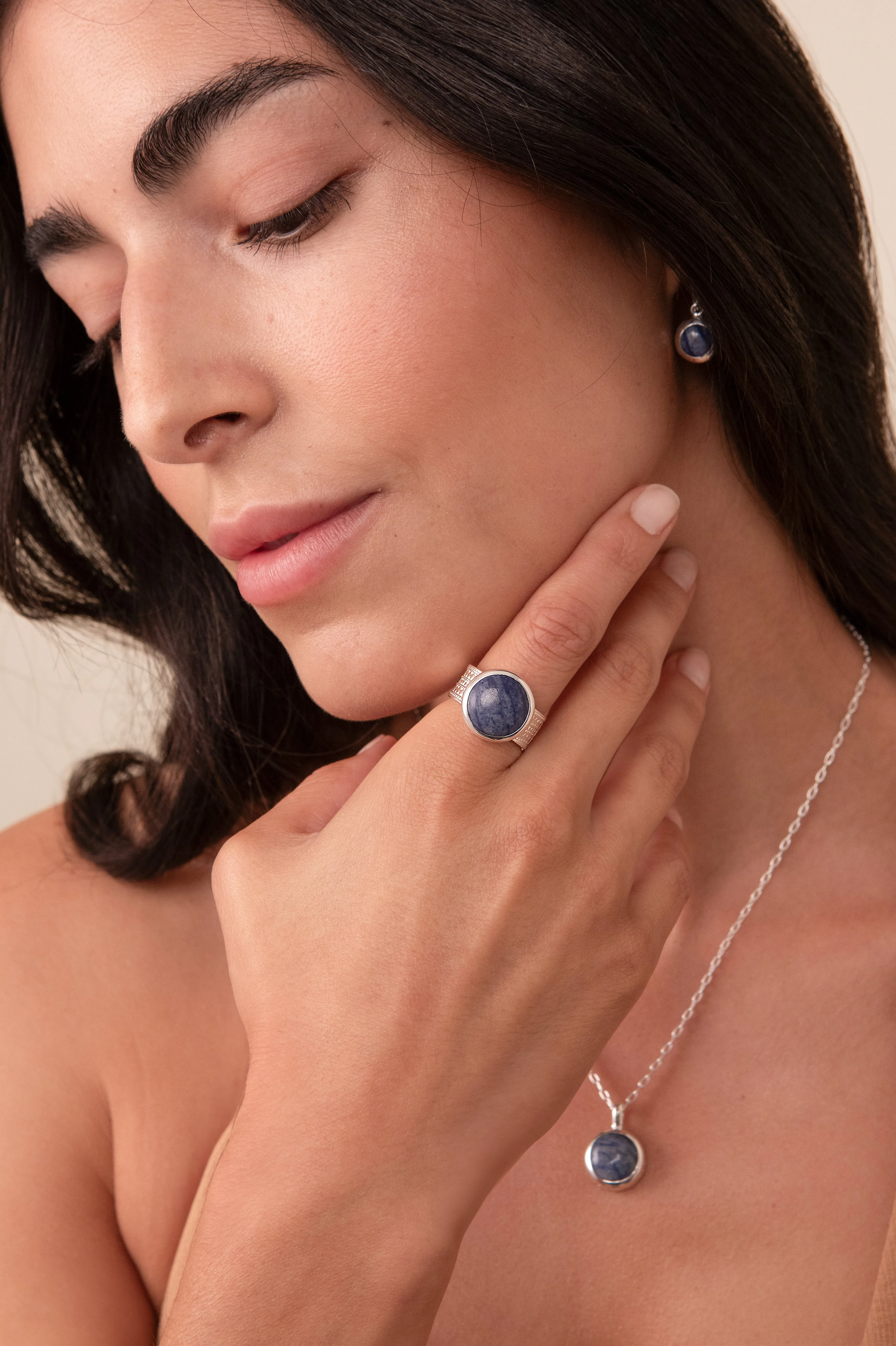 Large Dumortierite Cocktail Ring - Silver sold by Anna Beck product image thumbnail 2