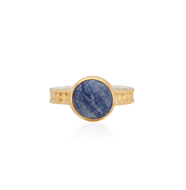 Medium Dumortierite Stacking Ring - Gold sold by Anna Beck