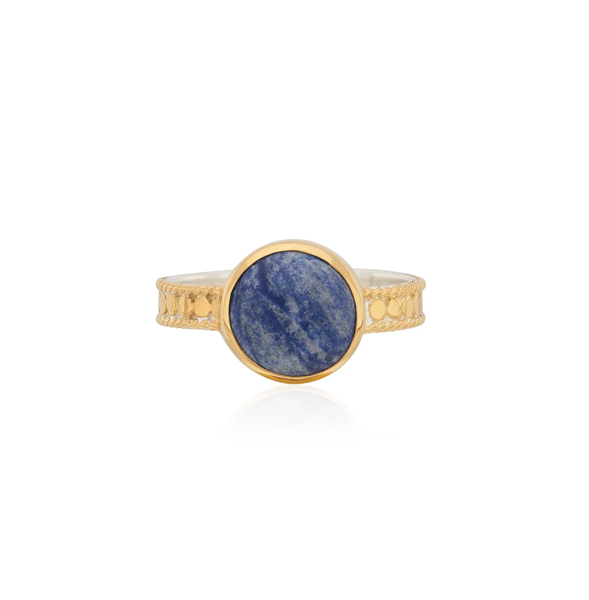 Medium Dumortierite Stacking Ring - Gold sold by Anna Beck