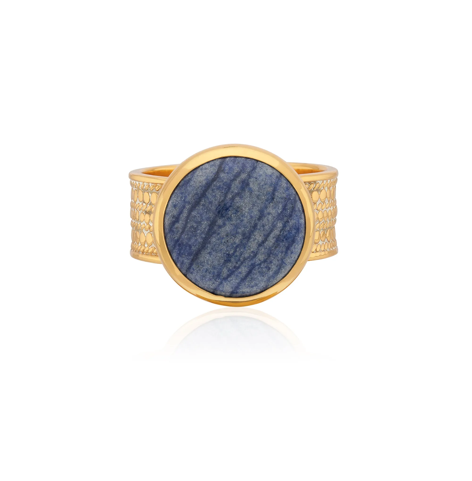 Large Dumortierite Cocktail Ring - Gold sold by Anna Beck
