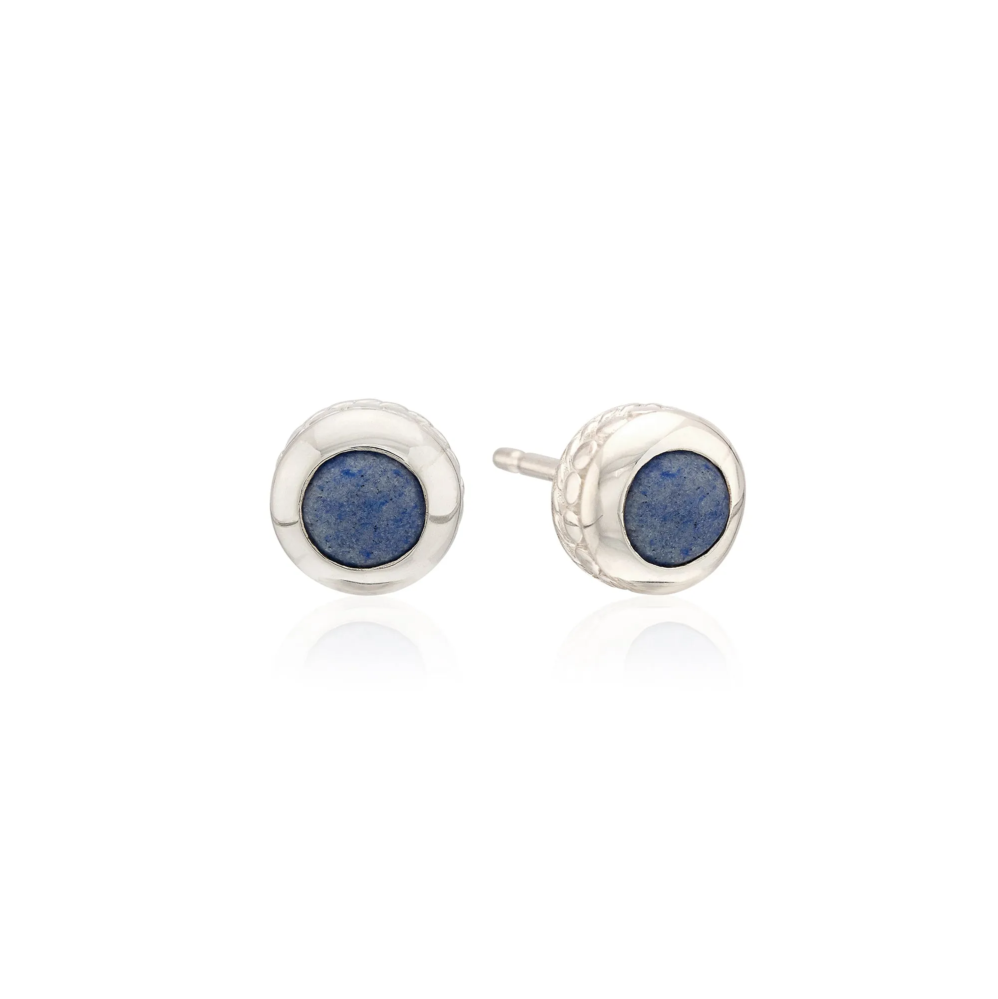 Dumortierite Stud Earrings - Silver sold by Anna Beck