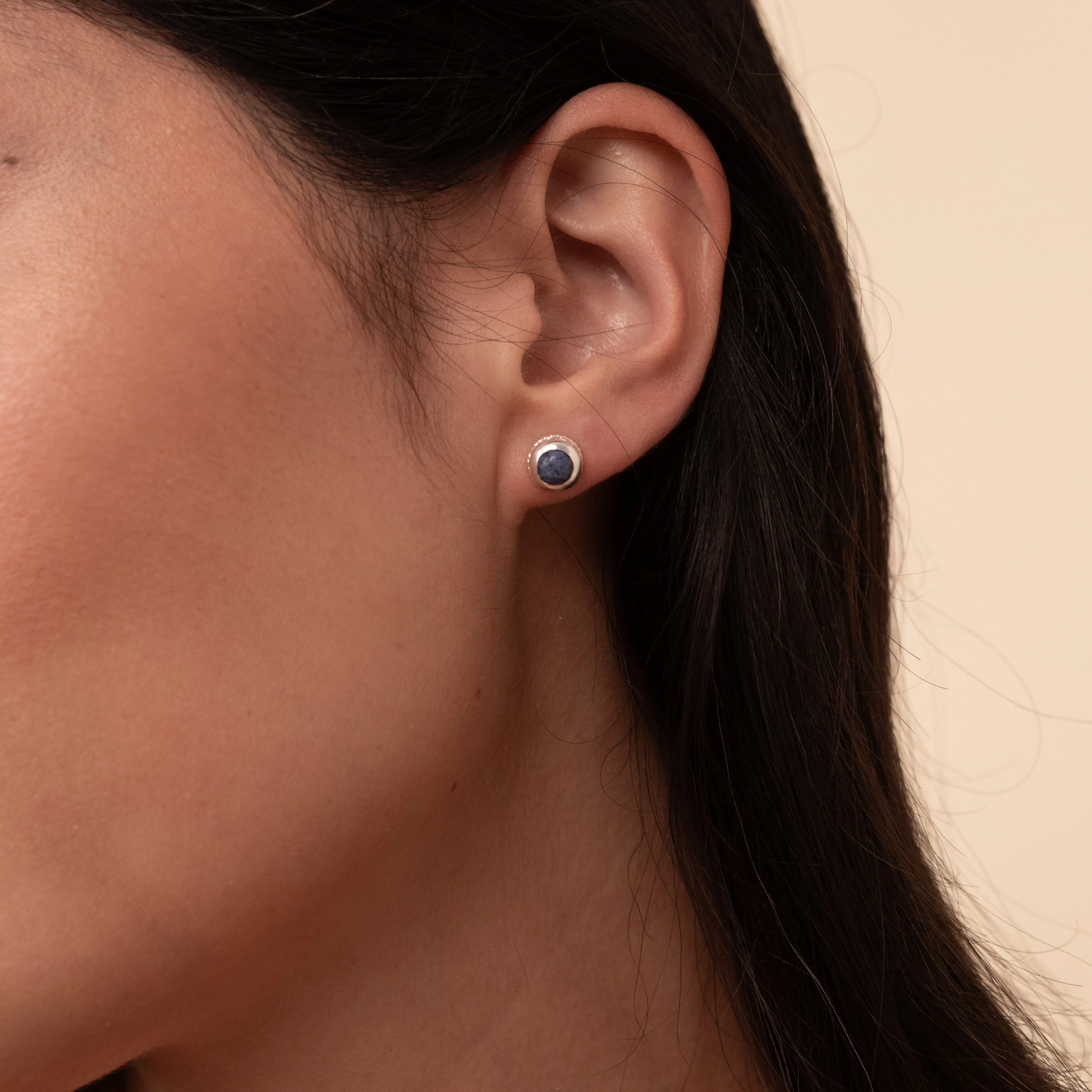 Dumortierite Stud Earrings - Silver sold by Anna Beck product image thumbnail 2