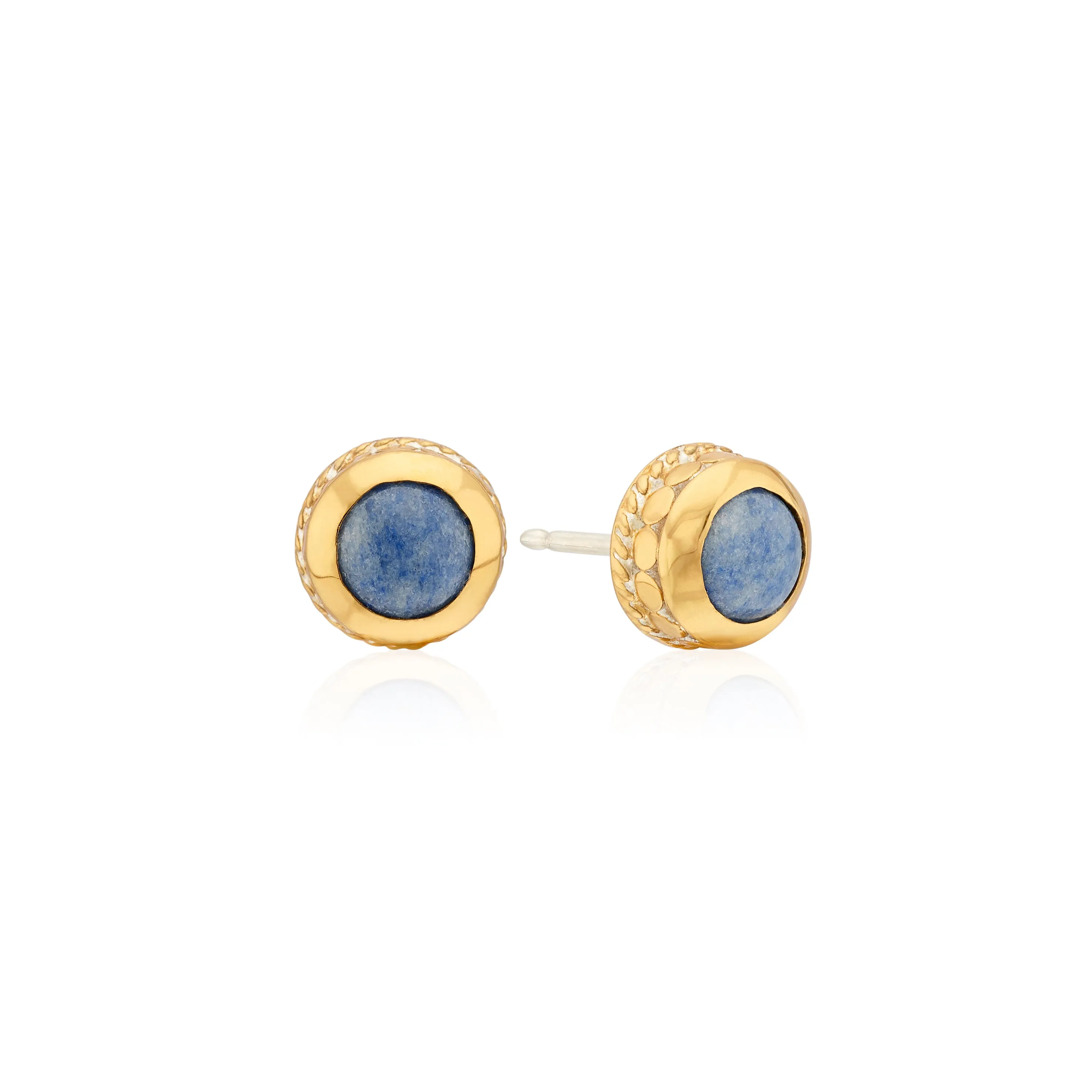 Dumortierite Stud Earrings - Gold sold by Anna Beck